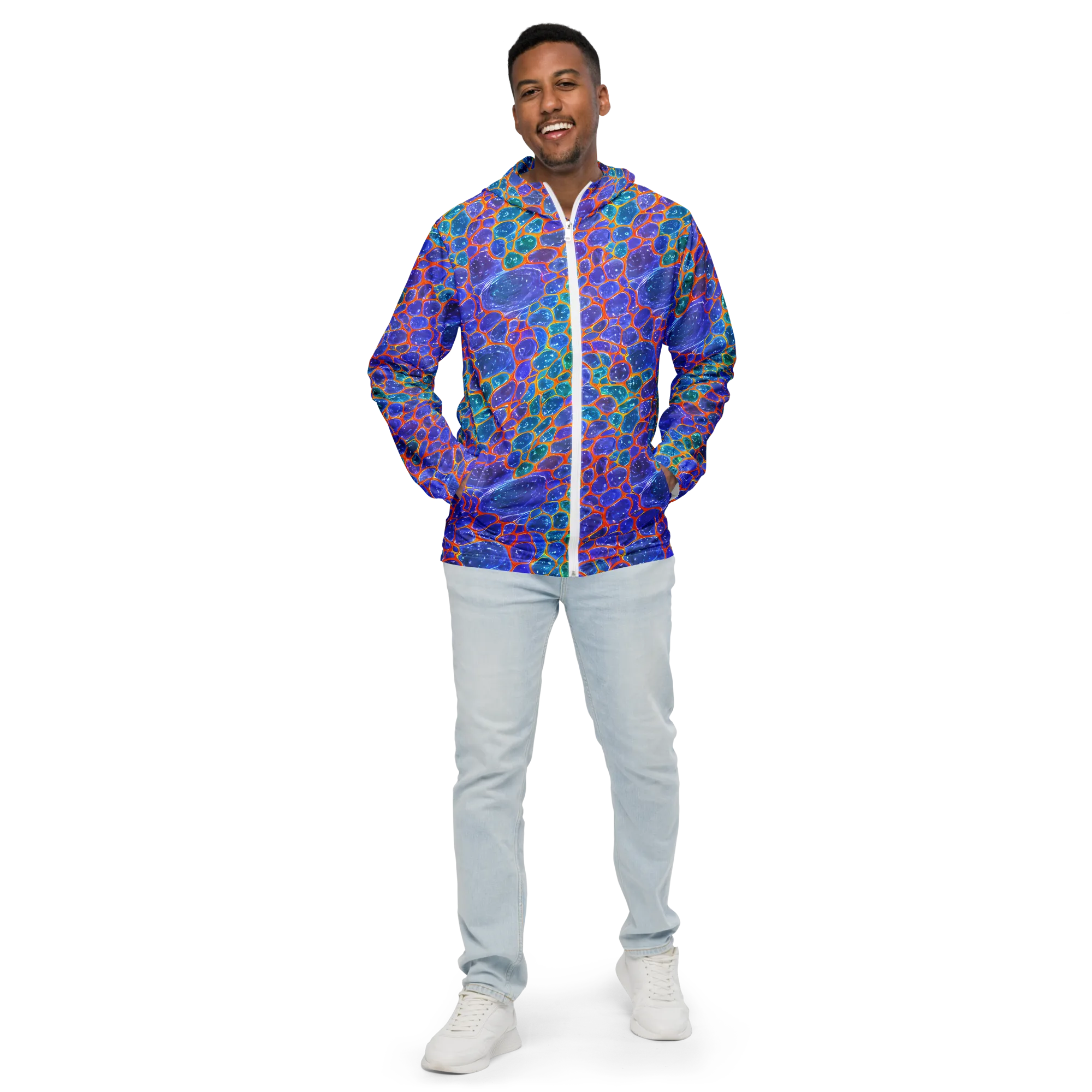 Neon Riverstone on Men's Windbreaker — Front