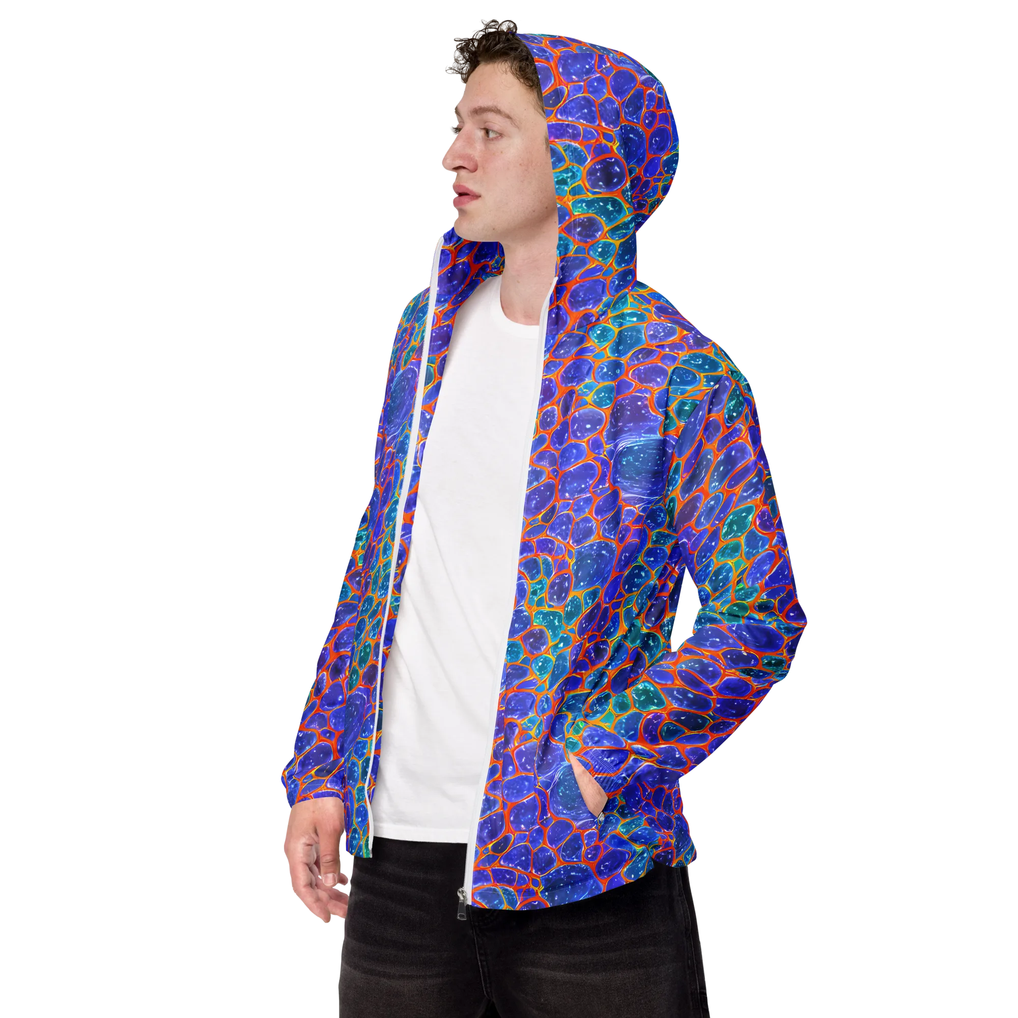 Neon Riverstone on Men's Windbreaker — Left Front