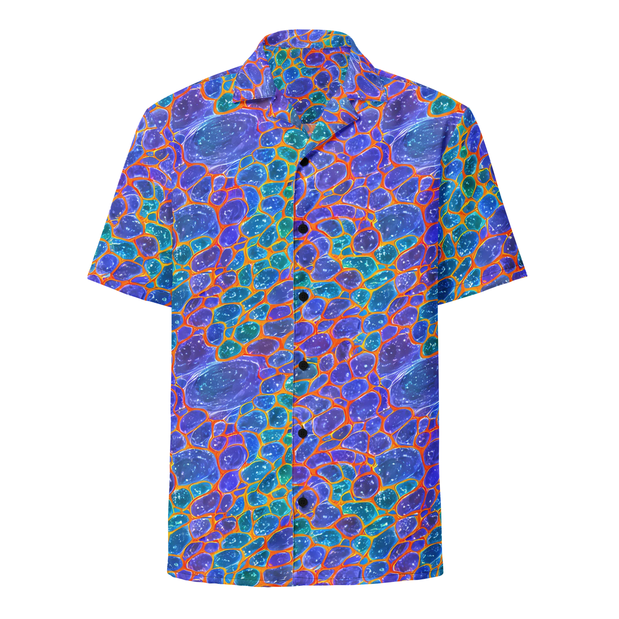Neon Riverstone on Button Shirt — Front