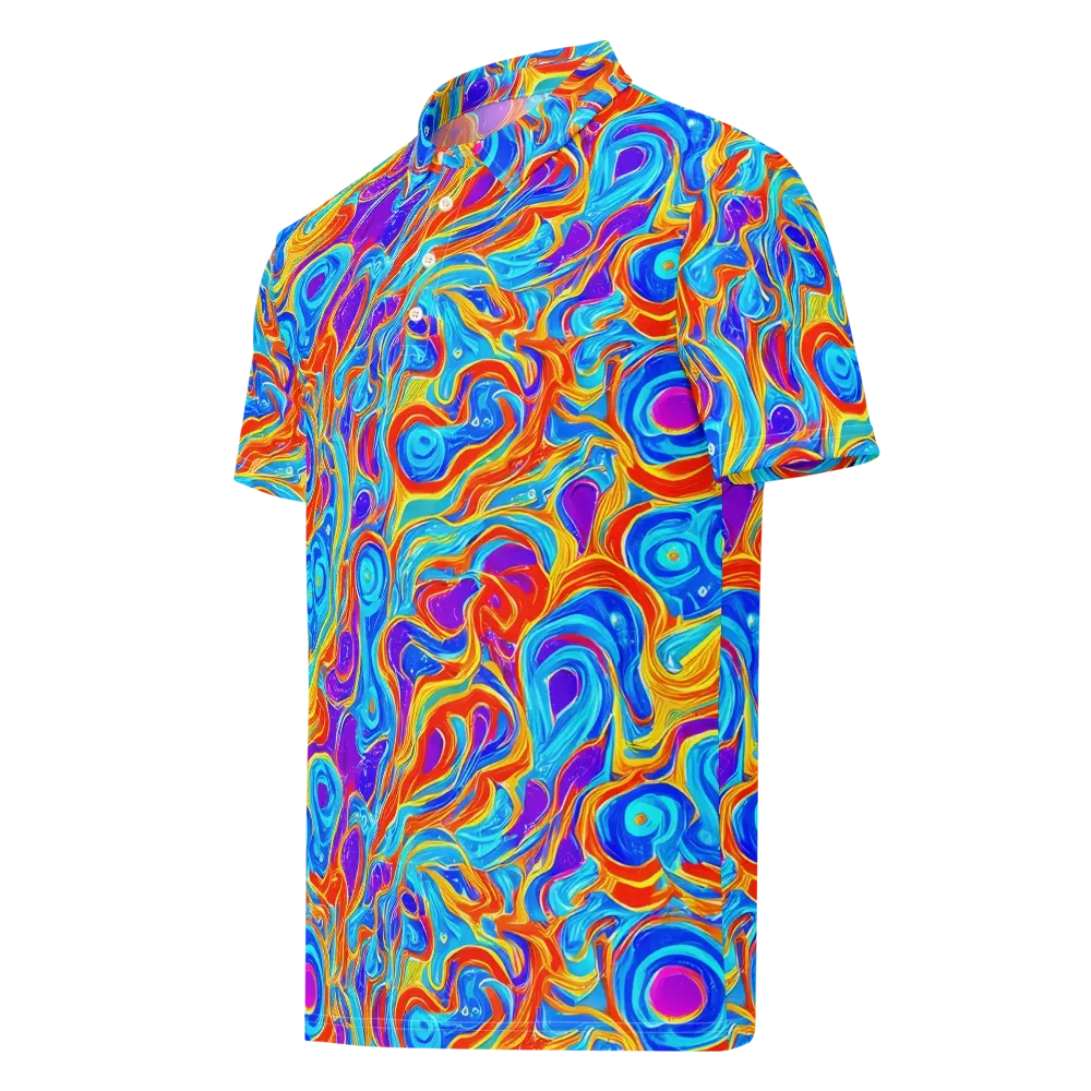 Saffron Labyrinth on Men's Slim Fit Polo Shirt — Left Front