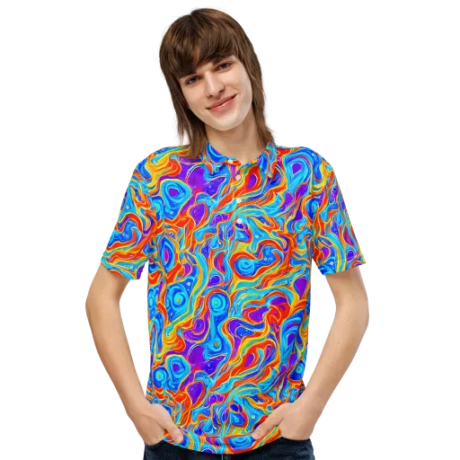Saffron Labyrinth on a Men's Slim Fit Polo Shirt