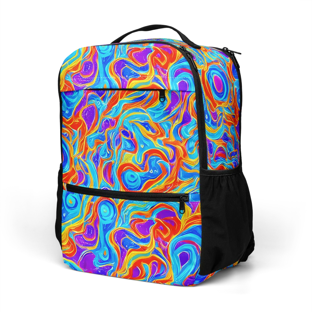 Saffron Labyrinth on Utility Backpack — Left Front