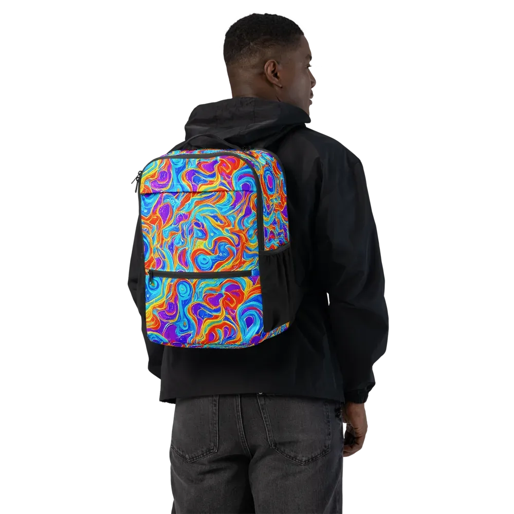 Saffron Labyrinth on Utility Backpack — Back