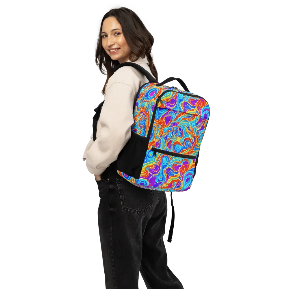 Saffron Labyrinth on Utility Backpack — Back