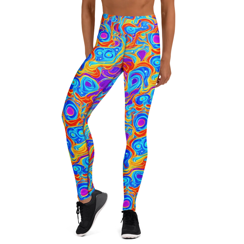 Saffron Labyrinth on Yoga Leggings — Front