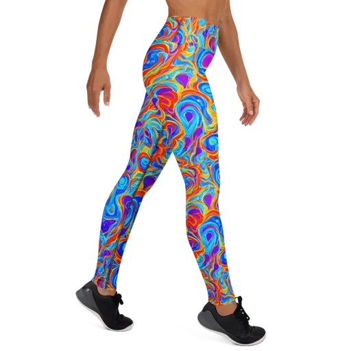 Saffron Labyrinth on a Yoga Leggings