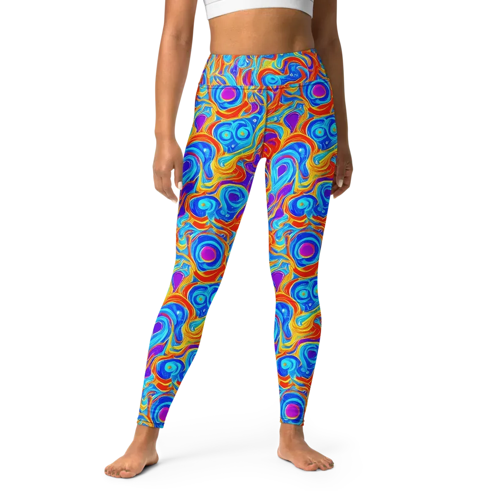 Saffron Labyrinth on Yoga Leggings — Front