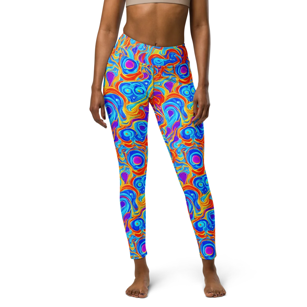 Saffron Labyrinth on Yoga Leggings — Front