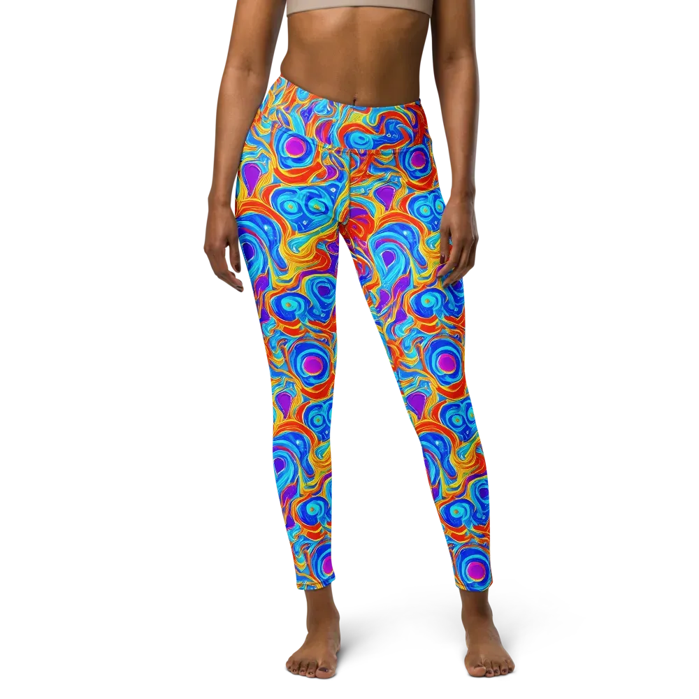 Saffron Labyrinth on Yoga Leggings — Front