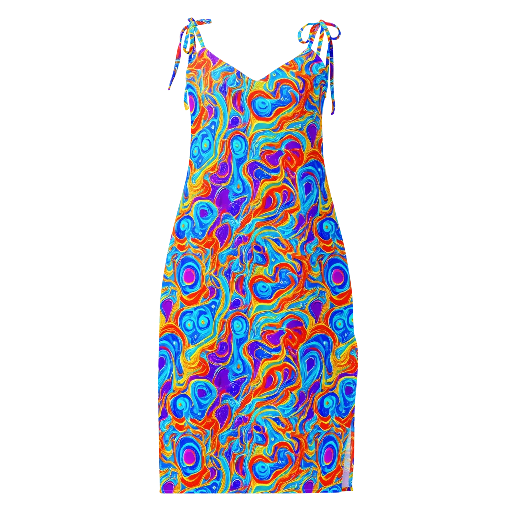 Saffron Labyrinth on Slip Dress — Front
