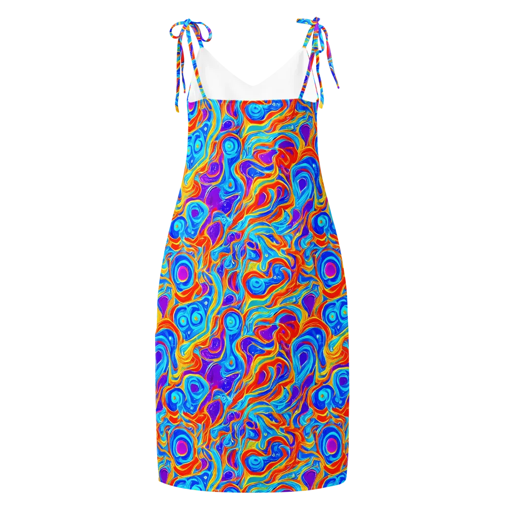 Saffron Labyrinth on Slip Dress — Back