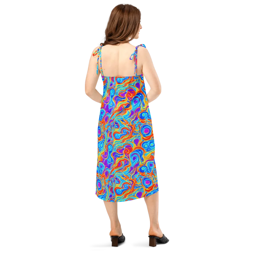 Saffron Labyrinth on Slip Dress — Back