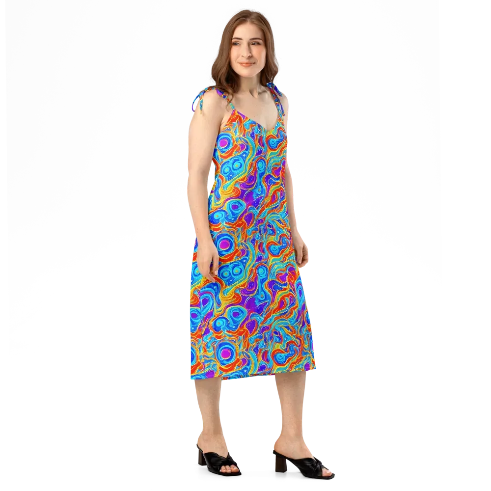 Saffron Labyrinth on Slip Dress — Right Front