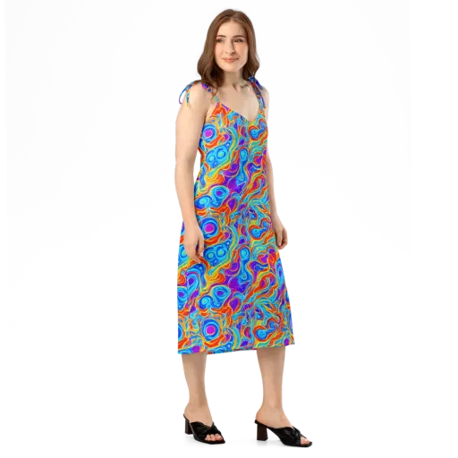 Saffron Labyrinth on a Slip Dress