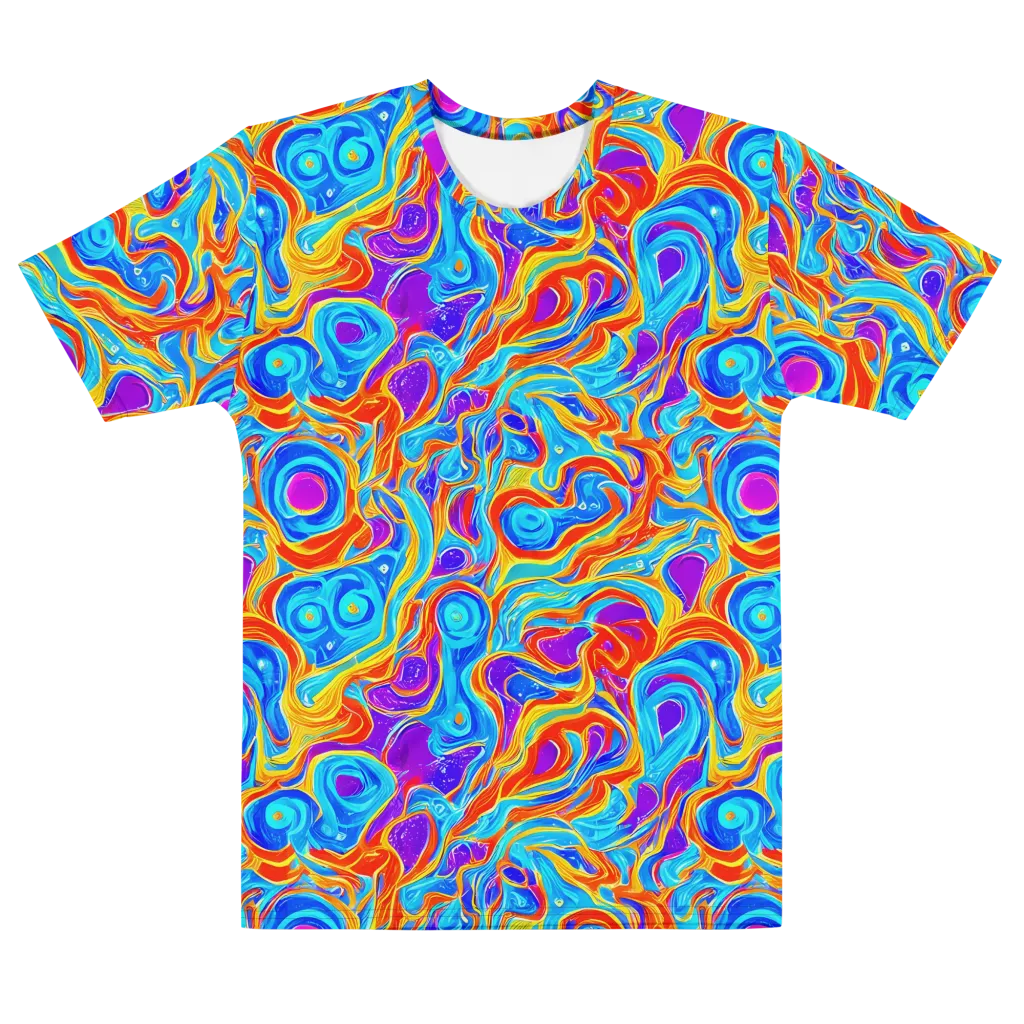 Saffron Labyrinth on Men's Cotton Crew Neck T-Shirt — Front
