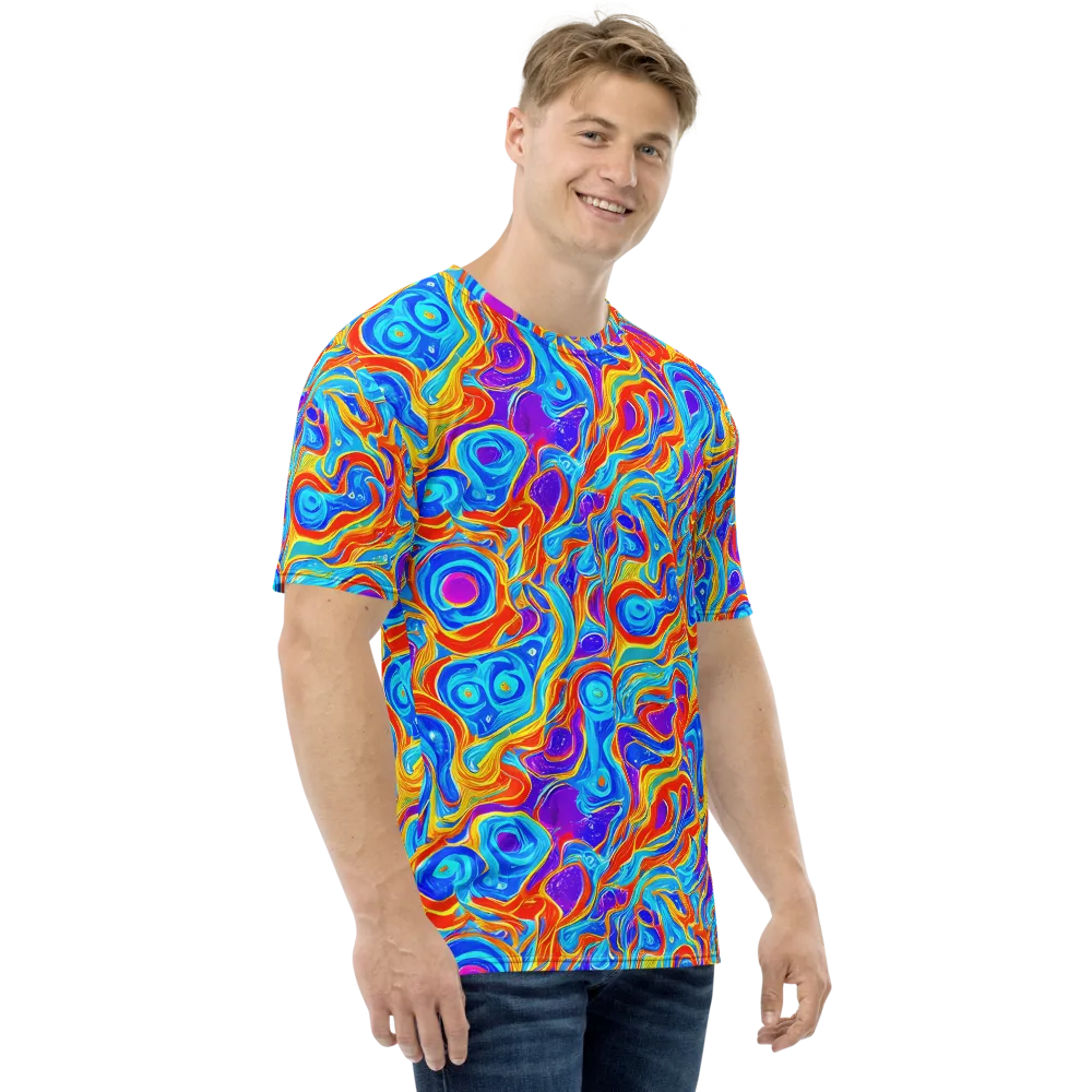 Saffron Labyrinth on Men's Crew Neck T-Shirt — Right