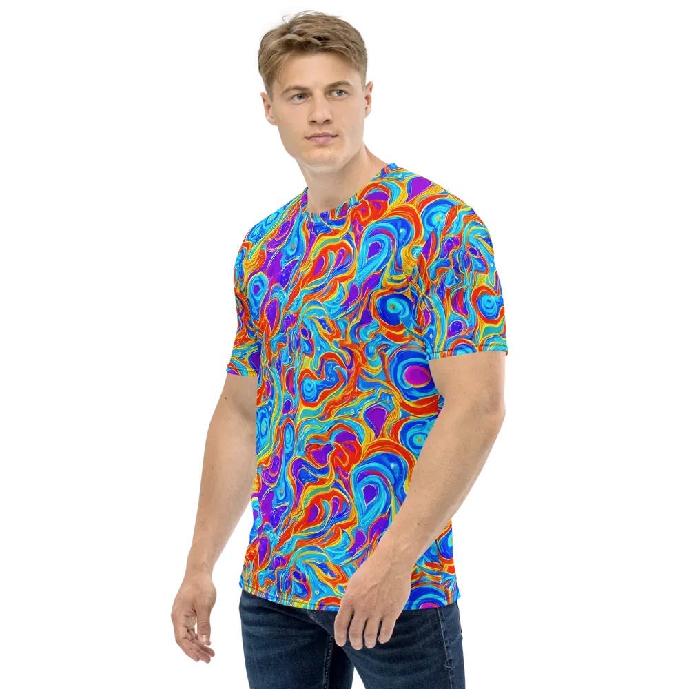 Saffron Labyrinth on Men's Crew Neck T-Shirt — Left