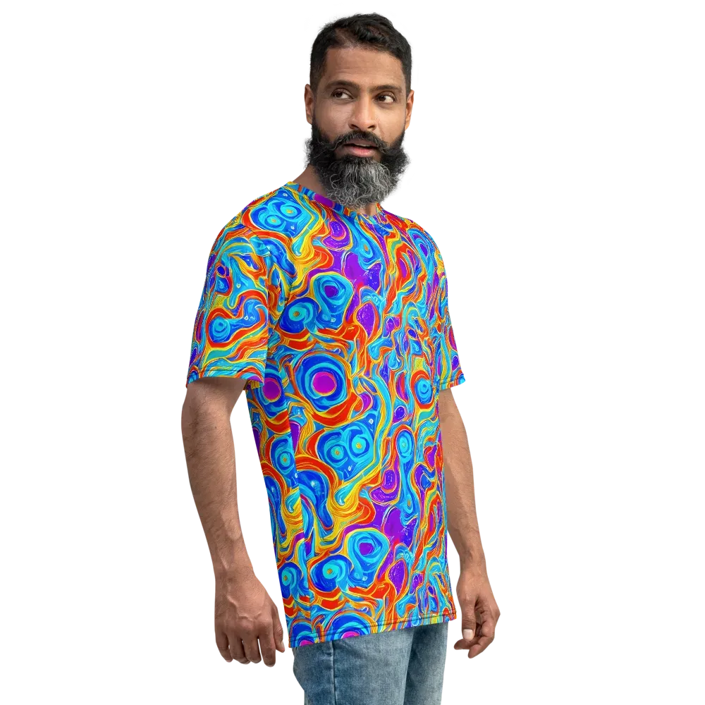 Saffron Labyrinth on Men's Crew Neck T-Shirt — Right