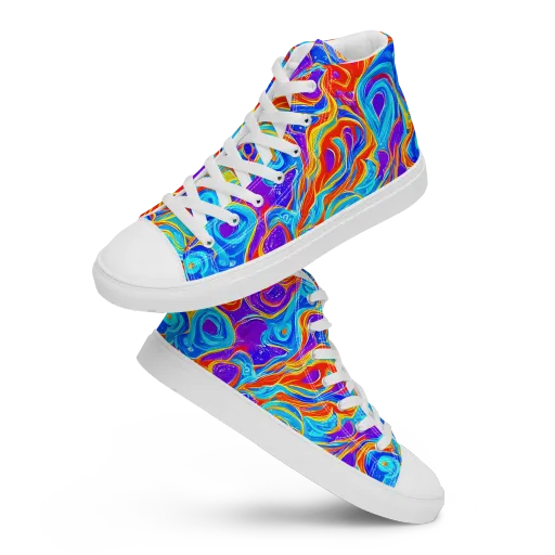 Saffron Labyrinth on a Men's High Top Canvas Shoes