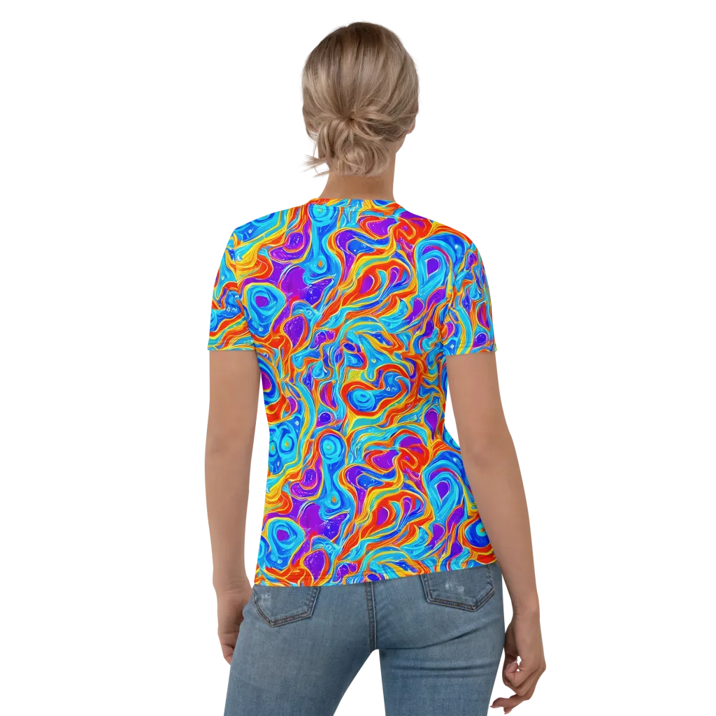 Saffron Labyrinth on Women's Crew Neck T-Shirt — Back