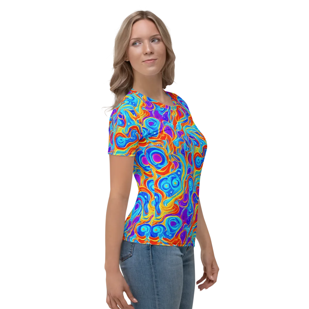 Saffron Labyrinth on Women's Crew Neck T-Shirt — Right