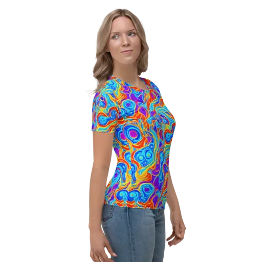 Saffron Labyrinth on a Women's Crew Neck T-Shirt