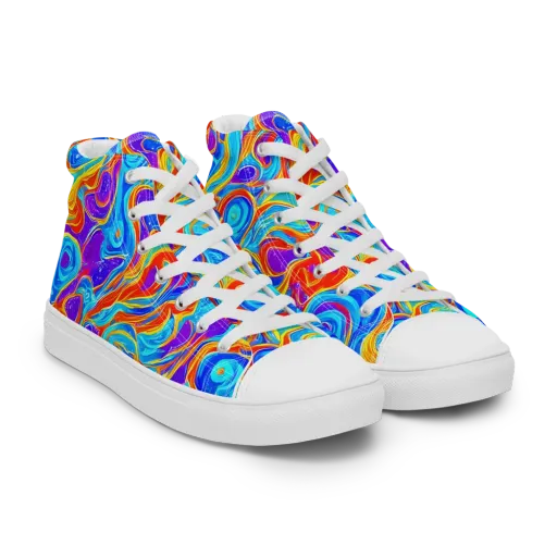Saffron Labyrinth on a Women's High Top Canvas Shoes