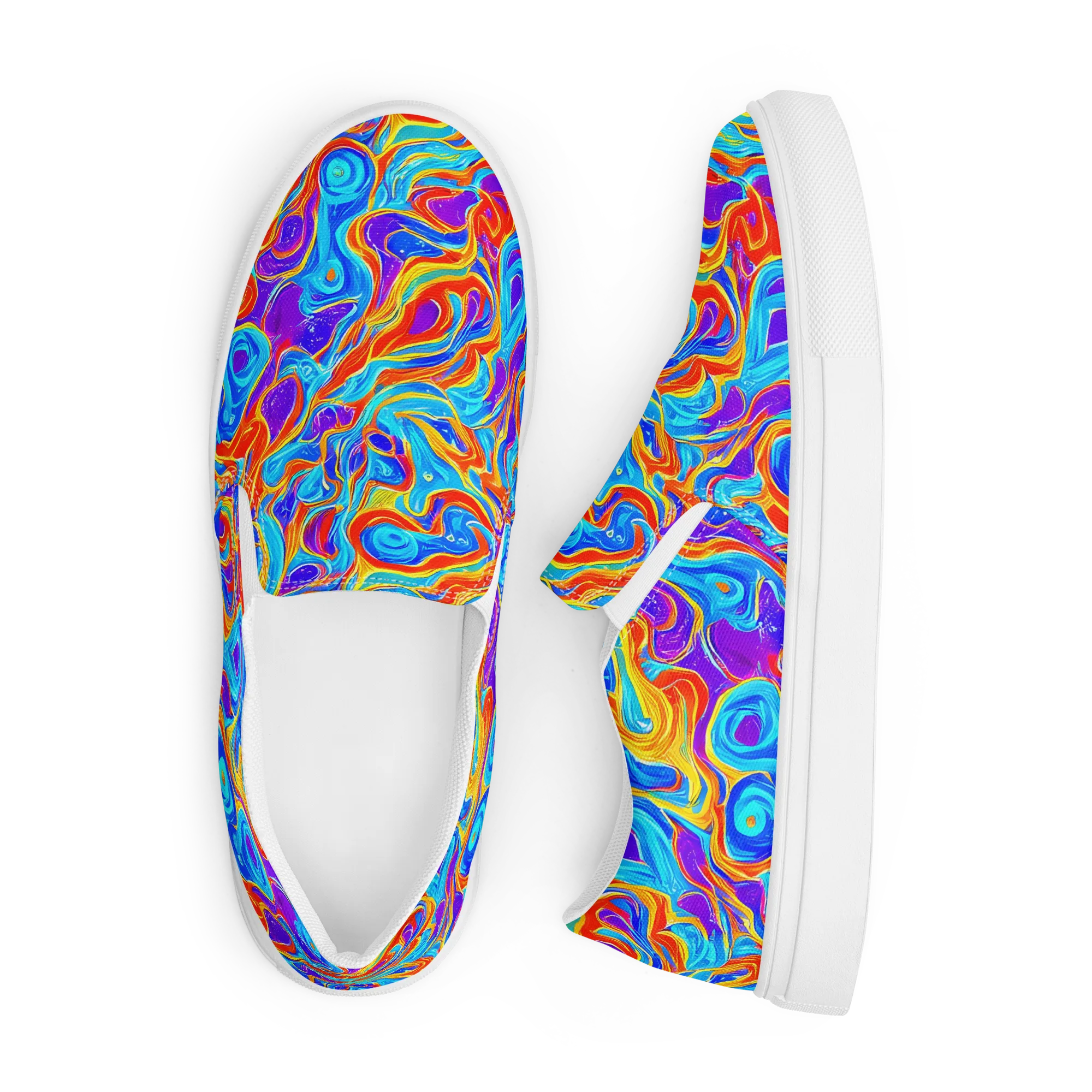 Saffron Labyrinth on Men's Slip-On Canvas Shoes — Front