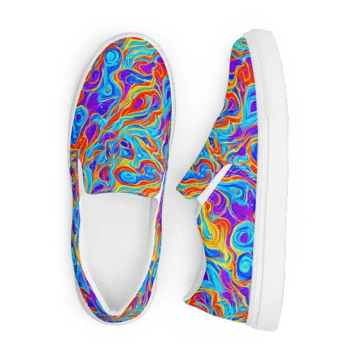 Saffron Labyrinth on a Men's Slip-On Canvas Shoes