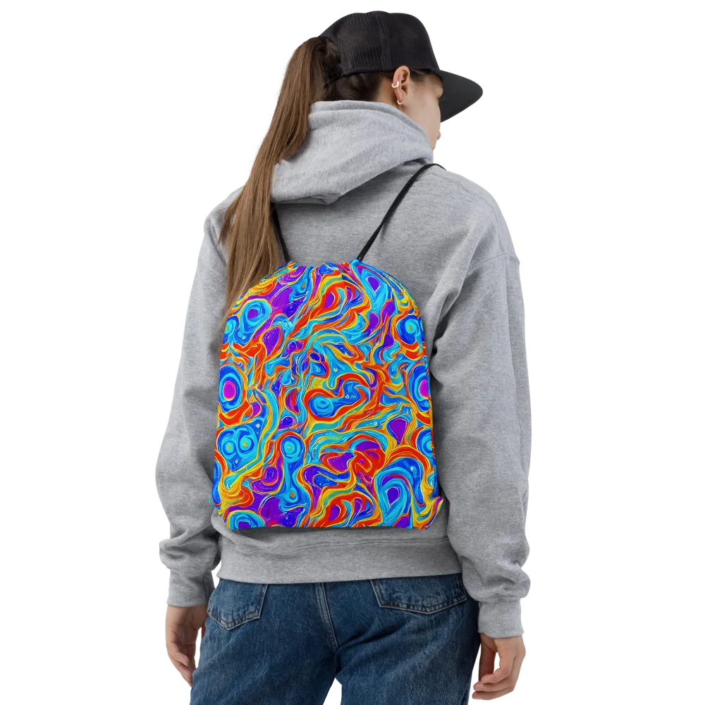 Saffron Labyrinth on Drawstring Bag — Front