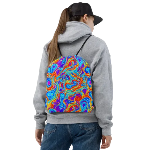 Saffron Labyrinth on a Drawstring Bag