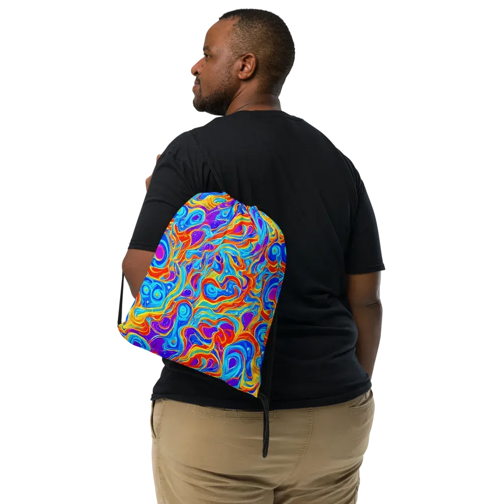 Saffron Labyrinth on Drawstring Bag — Front
