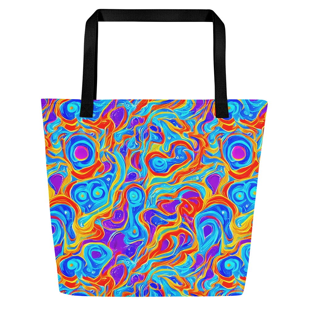 Saffron Labyrinth on Large Tote Bag W/ Pocket — Front