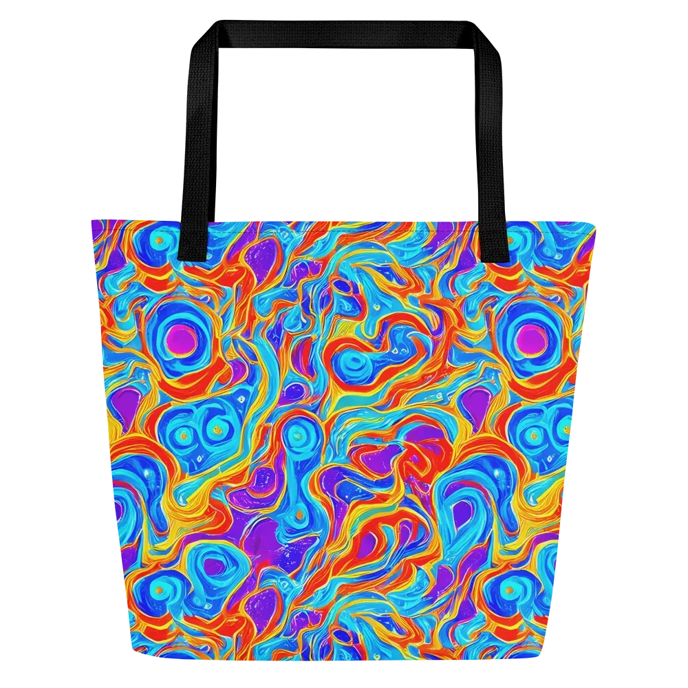 Saffron Labyrinth on Large Tote Bag W/ Pocket — Front