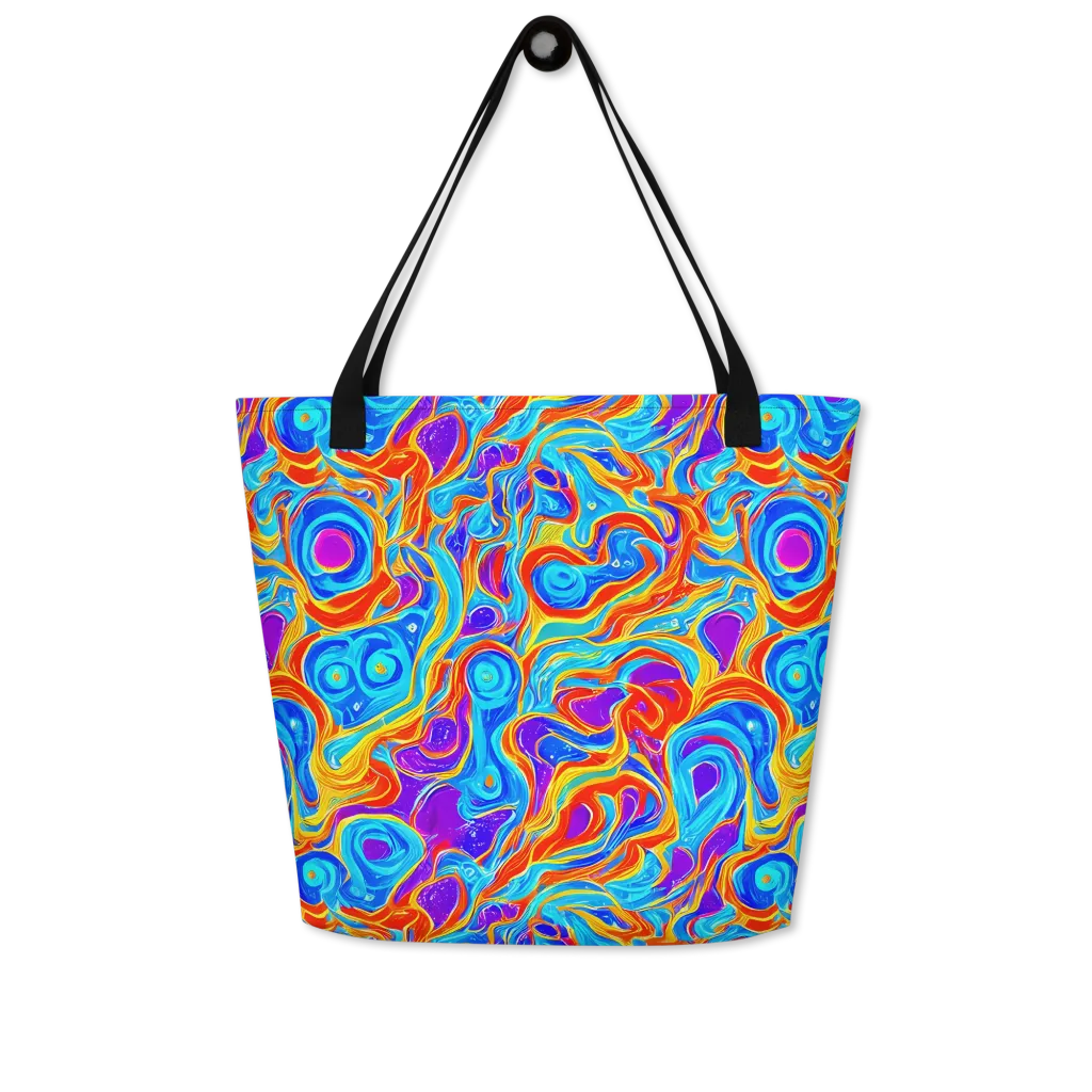 Saffron Labyrinth on Large Tote Bag W/ Pocket — Front