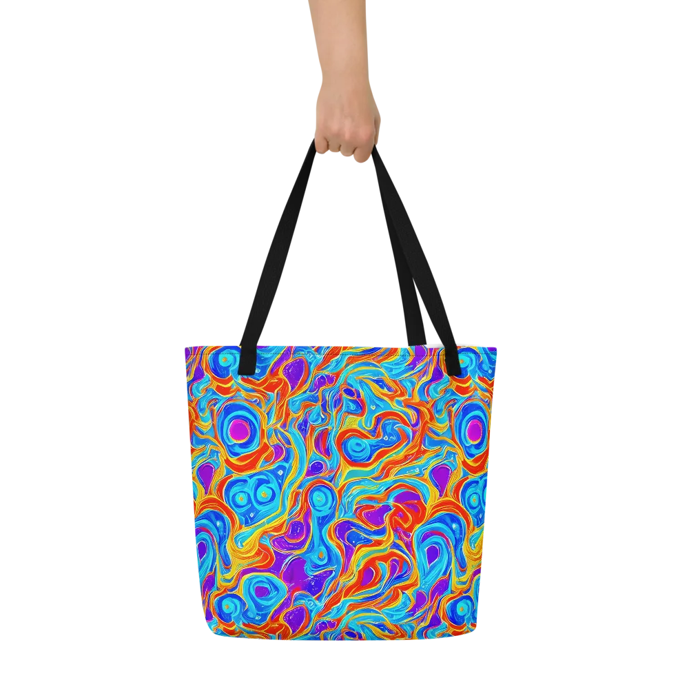 Saffron Labyrinth on Large Tote Bag W/ Pocket — Front