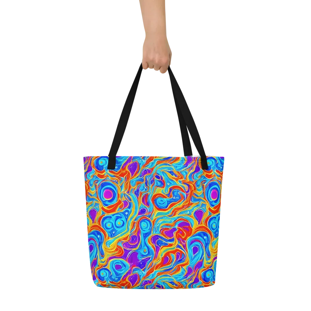 Saffron Labyrinth on Large Tote Bag W/ Pocket — Front