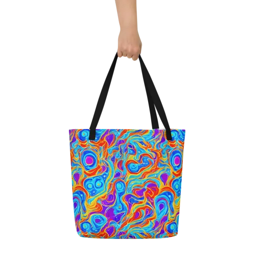 Saffron Labyrinth on a Large Tote Bag W/ Pocket