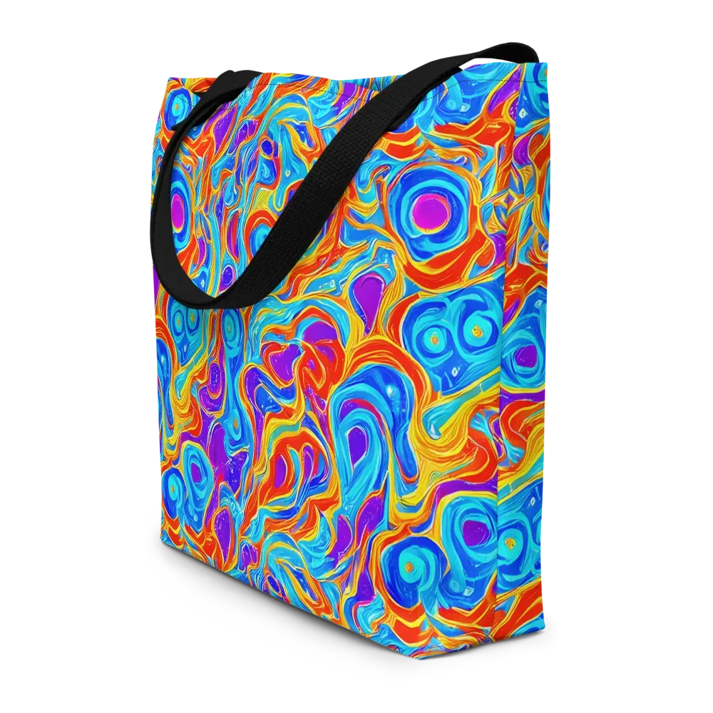Saffron Labyrinth on Large Tote Bag W/ Pocket — Front