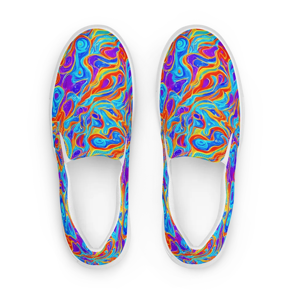 Saffron Labyrinth on Women's Slip-On Canvas Shoes — Front