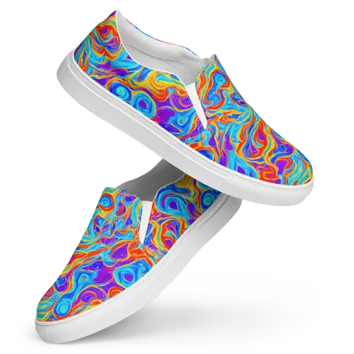 Saffron Labyrinth on a Women's Slip-On Canvas Shoes