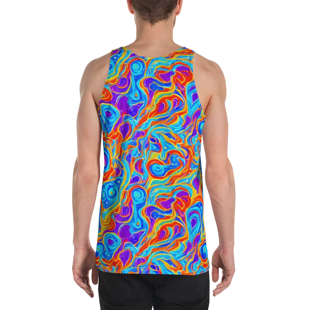 Saffron Labyrinth on Men's Tank Top — Back