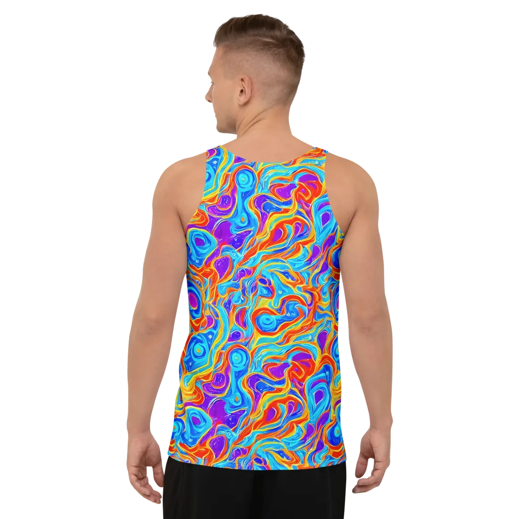 Saffron Labyrinth on Men's Tank Top — Back