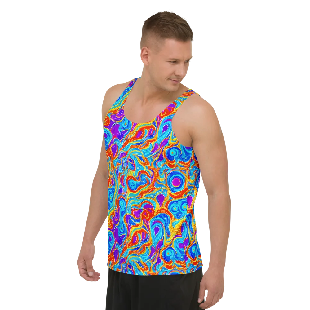 Saffron Labyrinth on Men's Tank Top — Left Front