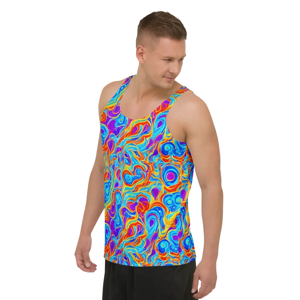 Saffron Labyrinth on Men's Tank Top — Left Front