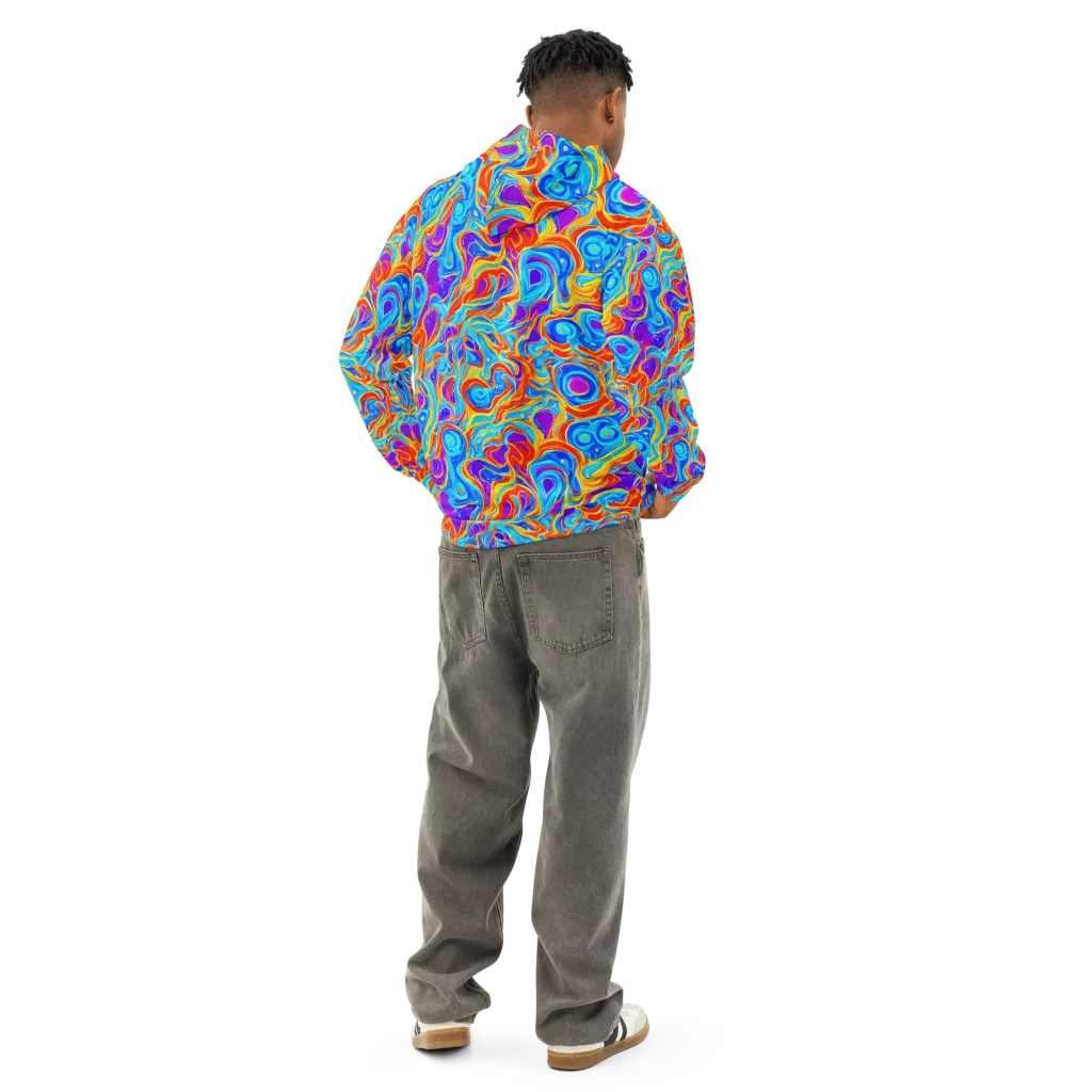 Saffron Labyrinth on Cotton Hoodie — Back