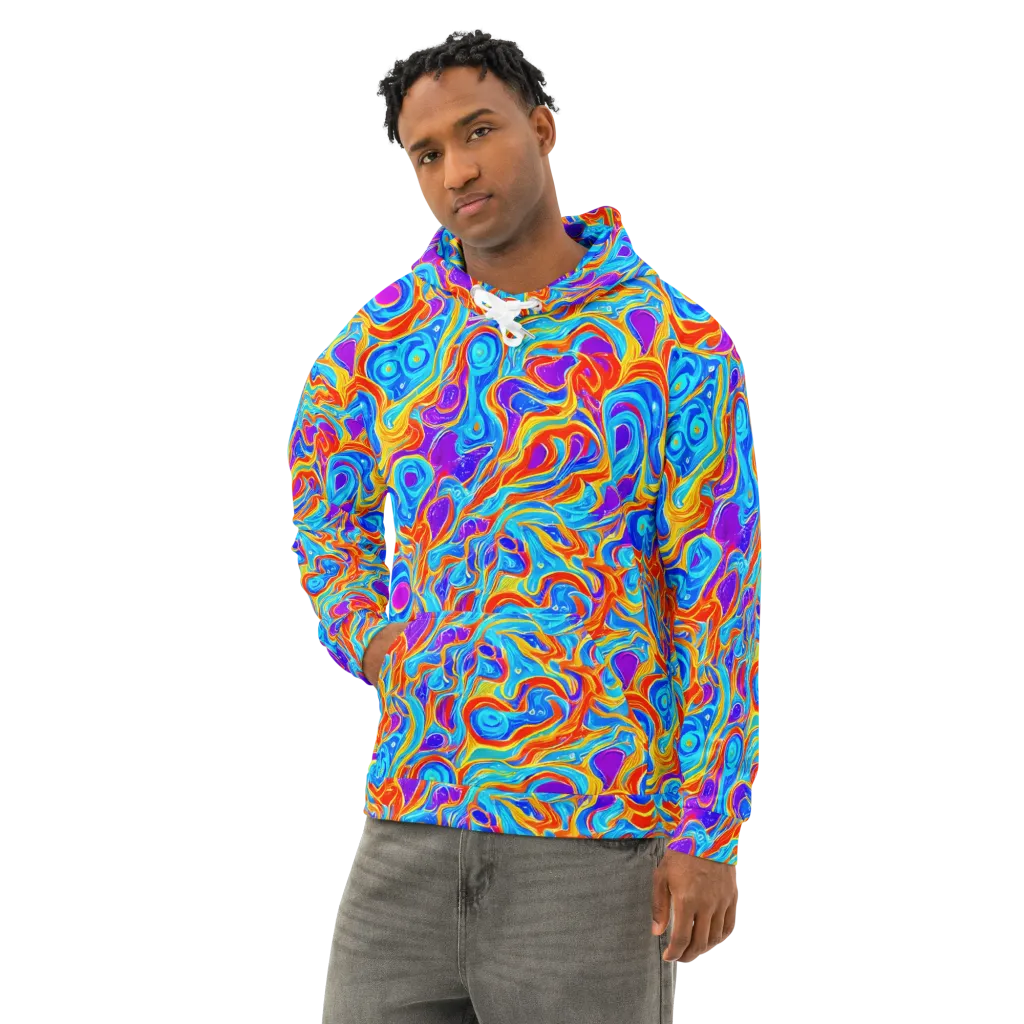 Saffron Labyrinth on Cotton Hoodie — Left Front