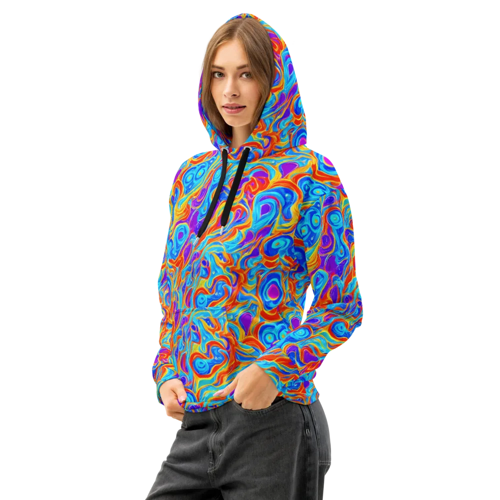 Saffron Labyrinth on Cotton Hoodie — Left Front