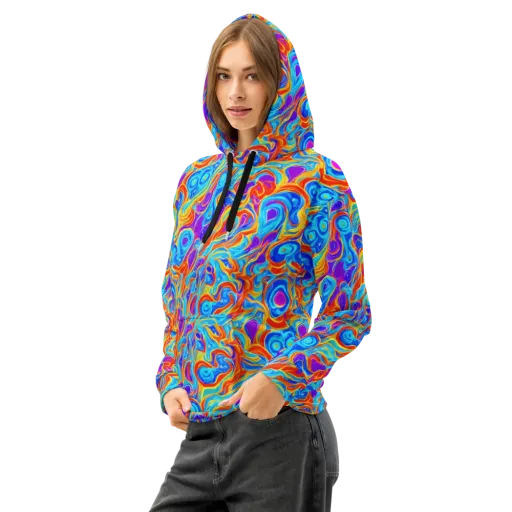 Saffron Labyrinth on a Cotton Hoodie