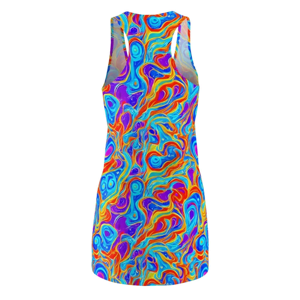 Saffron Labyrinth on Racerback Dress — Back